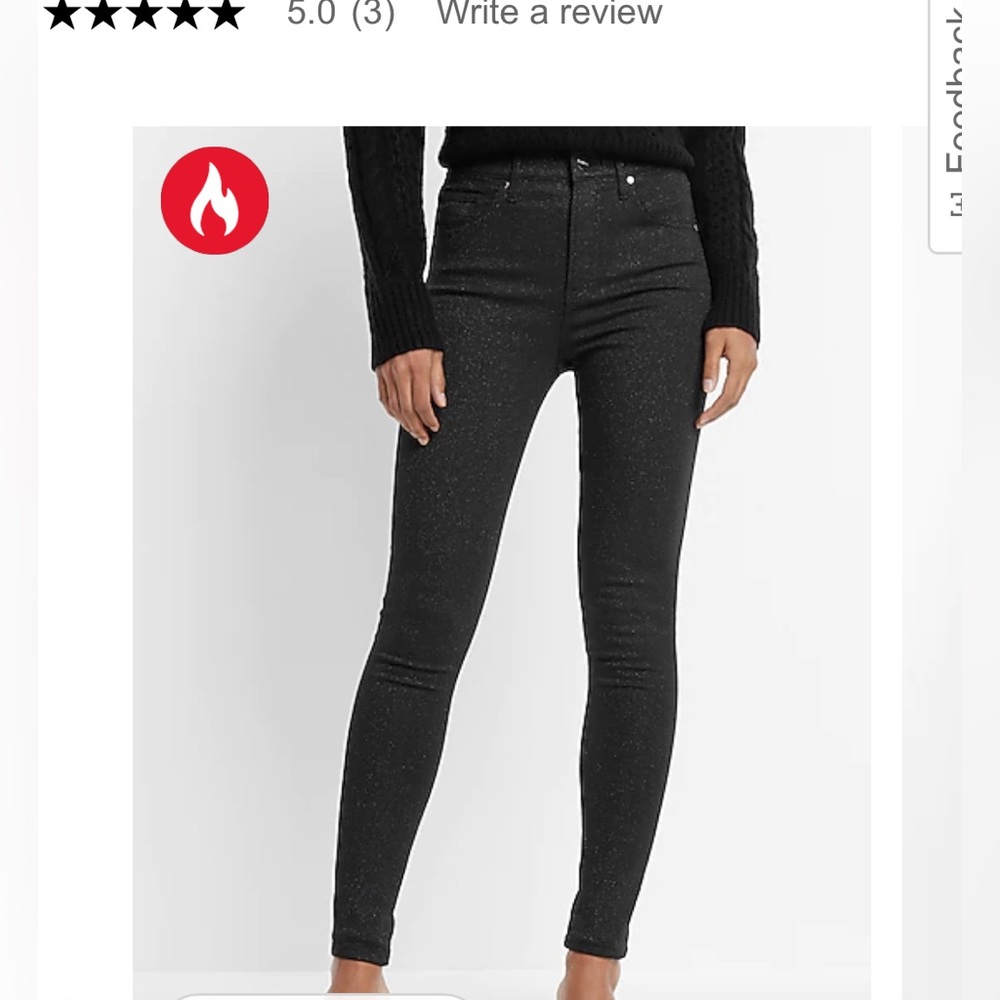 Express super high waist shiny jeans